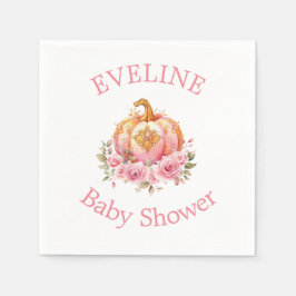 Rosa och Guld Halloween Little Pumpkin Baby Shower Pappersservett