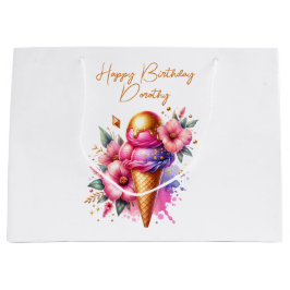 Rosa och Guld Ice Cream Golden Birthday