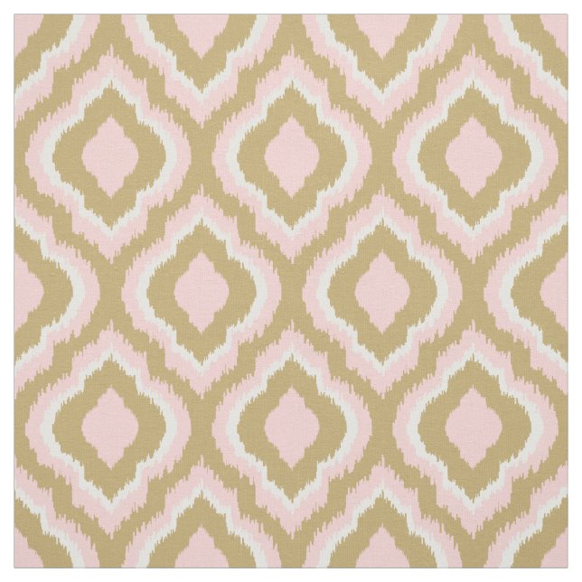 Rosa och Guld Ikat Moroccan Tyg (Provkarta)