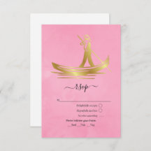 Rosa och Guld Italienska Gondola