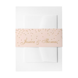  Rosa och Guld Konfetti Bröllop Band För Inbjudningskort