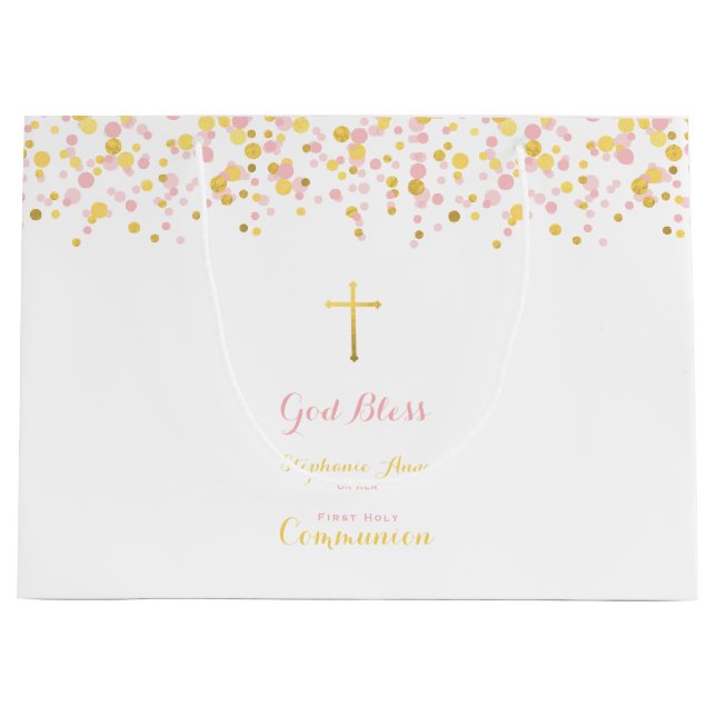 Rosa och guld- konfettiar för nattvardsgång (Framsidan)
