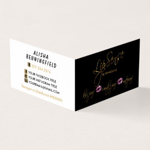 Rosa och Guld Läppar - Lipsenes Visitkort