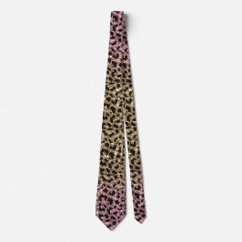 rosa och guld Leopard Safari Skriv ut Slips