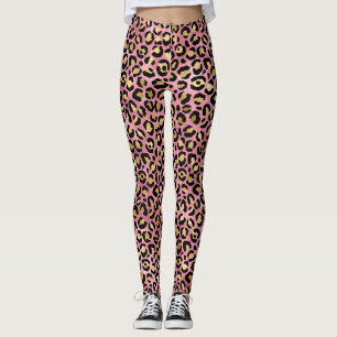 Rosa och guld leopard serie design 15 leggings