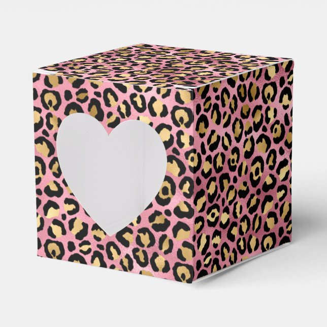 Rosa och Guld Leopard Serie Design 15  Presentaskar (Framsidan Sidan)