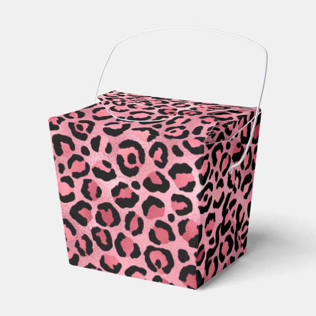 Rosa och guld leopard serie design 2 presentaskar (Framsidan Sidan)