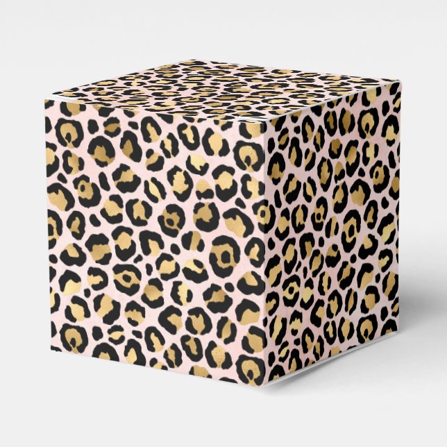 Rosa och Guld Leopardseriens utformning 12 Presentaskar (Framsidan Sidan)