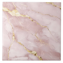 Rosa och Guld Luxurious Gemstone Modern Marble Kakelplatta