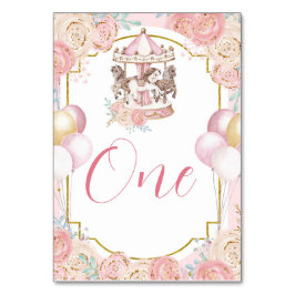 Rosa och Guld Magic Carousel-Bordsnumret Bordsnummer