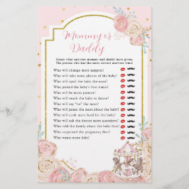 Rosa och Guld Magic Carousel Mamma eller pappa