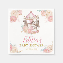 Rosa och Guld Magic Carousel Pappersservett