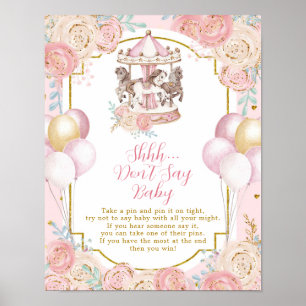 Rosa och Guld Magic Carousel Säg inte Baby Poster