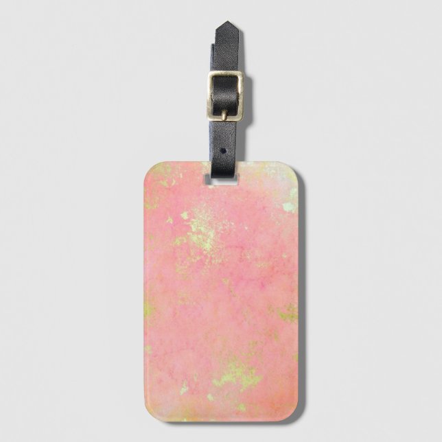 Rosa och Guld Marble Bagagebricka (Framsida vertikal)