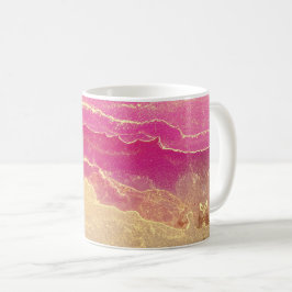 Rosa och Guld Marble Elegant Kaffemugg