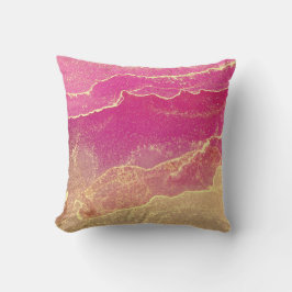 Rosa och Guld Marble Elegant Kudde