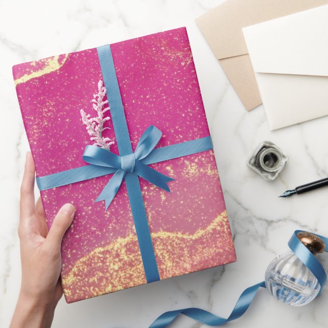 Rosa och Guld Marble Elegant Presentpapper (Gifting)