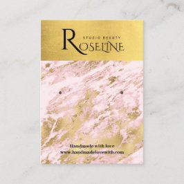Rosa och Guld marble geode jewlery visning Visitkort