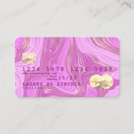 rosa och guld marble Kredit Card Visitkort