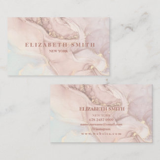 rosa och guld Marble Visitkort