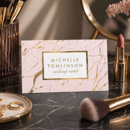 Rosa och guld marmor designer visitkort