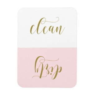 Rosa och Guld Modern calligrafi Dishwasher Magnet