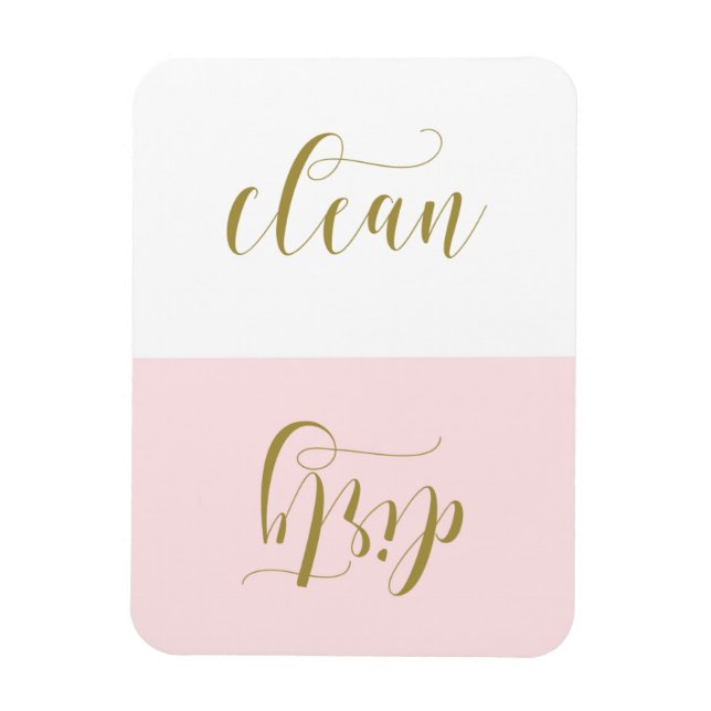 Rosa och Guld Modern calligrafi Dishwasher Magnet (Vertikal)