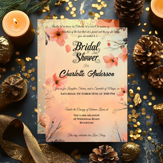  Rosa och Guld Möhippa med Snöre Inbjudningar (Skapare uppladdad)