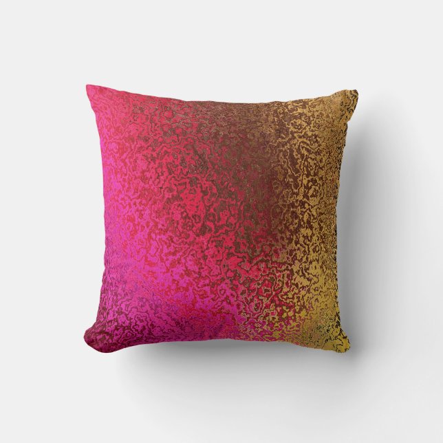 Rosa och Guld Mönster Pillow Kudde (Framsida)
