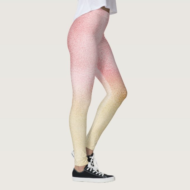 Rosa och Guld Ombre Foil Leggings (Höger)