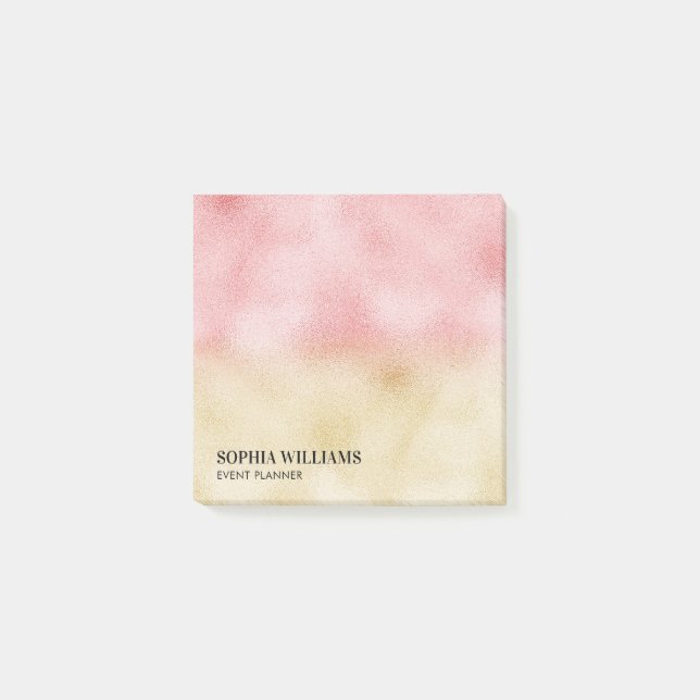 Rosa och Guld Ombre Foil Post-it Block (Framsida)