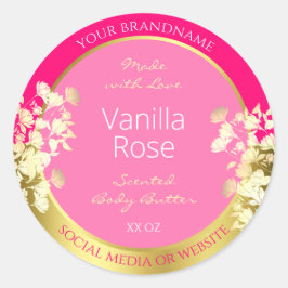 Rosa och Guld på etiketter för kute-Blommigtens pr