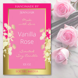 Rosa och Guld på etiketter för kute-Blommigtens pr