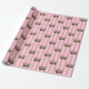 Rosa och guld Paris folie kronor Presentpapper