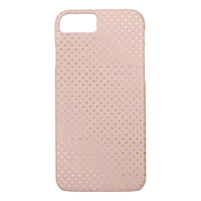  rosa och guld polka-punktshimmer Case-Mate iPhone skal (Baksida)