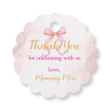 Rosa och guld presentkort till baby shower