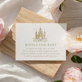 Rosa och Guld Princess Baby Shower Bokar för Baby Tilläggskort