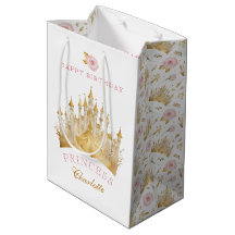Rosa och Guld Princess Födelsedagsfest Gift Bag