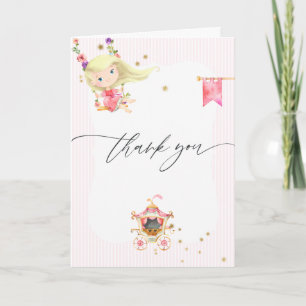 Rosa och Guld Princess Girl Girl 2 Birthday Party Tack Kort