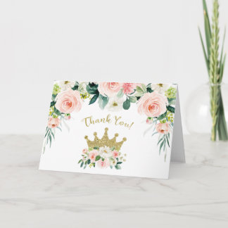 Rosa och Guld Princess Tack för ditt kort