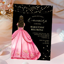 Rosa och Guld Prinsessa Quinceañera