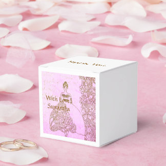 Rosa och Guld Prinsessa Sagobirthday Presentaskar