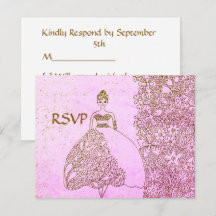 Rosa och Guld Prinsessa Sagobokstavar Svar på Inbj