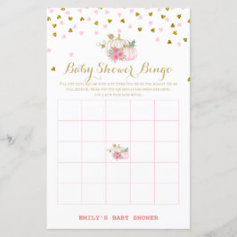 rosa och Guld Pumpkin Baby Shower Game