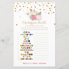 rosa och Guld Pumpkin Baby Shower Game