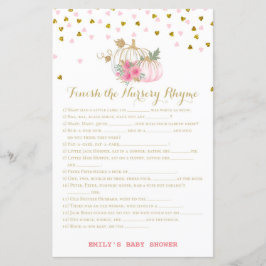 rosa och Guld Pumpkin Baby Shower Game