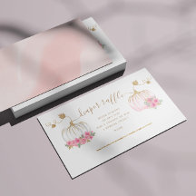 Rosa och Guld Pumpkin Diaper Raffle Biljett