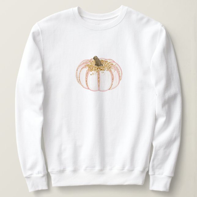 Rosa och Guld Pumpkin Sweatshirt T Shirt (Design framsida)
