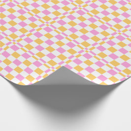 Rosa och guld rutig presentpapper