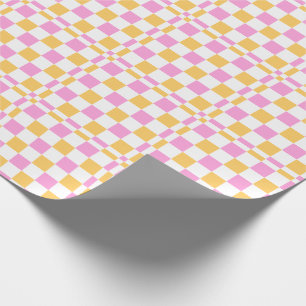 Rosa och guld rutig presentpapper